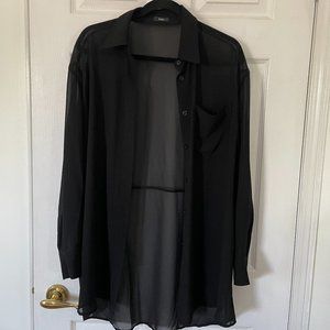 Knix x Birds Papaya Sheer Black Shirt